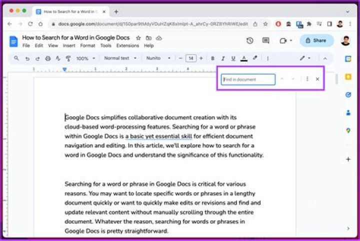 How to Search in Google Docs for a Word or Phrase